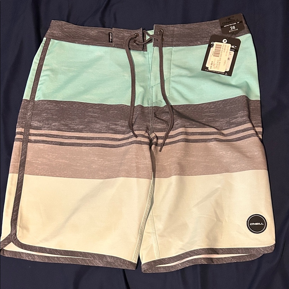 O'Neill Men's Aqua and Gray Board Shorts